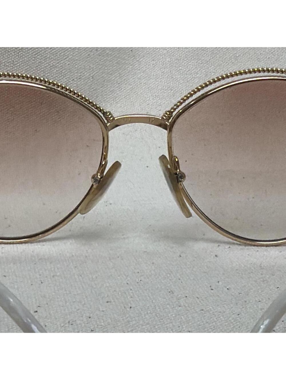 Henry Jullien Vintage Sunglasses Gold Plated Pearl Rope Oval Women France 80s - Picture 4 of 5